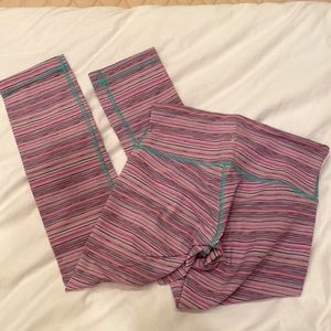 Lululemon Wunder Under colorful stripped crops